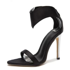 “Final Markdown” Black Satin Stilleto Heel